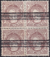 Spain 1870 Sc 168 Espana Ed 109 Block Used Bar Cancels - Used Stamps