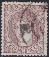 Spain 1870 Sc 168 Espana Ed 109 Used Cartwheel Cancel - Used Stamps