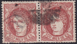Spain 1870 Sc 167 Espana Ed 108 Pair Used Parilla Cancel - Used Stamps