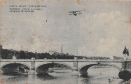 3623 " TORINO - POSTA  AEREA TORINO - TRIESTE - PONTE UMBERTO I IDROPLANO IN PARTENZA  "  ANNO 1925 - Transports