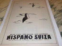 ANCIENNE PUBLICITE TURBO REACTEUR HISPANO SUIZA 1955 - Advertisements