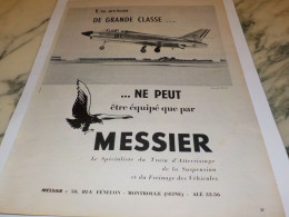 ANCIENNE PUBLICITE AVION DE CLASSE EQUIPE PAR MESSIER 1955 - Advertisements