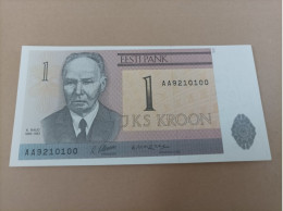 Billete De Estonia De 1 Krooni, Año 1992, Serie AA, UNC - Estonie