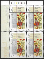 CAS05517 Canada 2001 / 1700 Annive Of Armenian Church Plate Block Of 4 / MNH - Blocks & Sheetlets