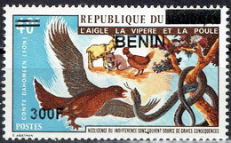 BENIN 2008 / 2009 MICHEL Mi 1505 300F / 40F Val. 100€ CONTE AIGLE VIPERE SNAKES - OVERPRINTED OVERPRINT SURCHARGE - MNH - Bénin – Dahomey (1960-...)