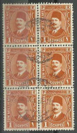 EGS05413 Egypt 1936 CDS Definitive 1m Orange King Fouad Block Of 6 / VF Used - Hojas Y Bloques