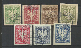 POLEN Poland 1919 = 7 Values From Set Michel 54 - 64 O - Oblitérés