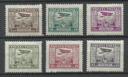 POLEN Poland 1925 Michel 237 - 222 * Flugzeuge - Unused Stamps