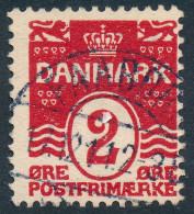 Denmark Danemark Danmark 1905: 2ø Red Wavy Lines INVERTED Wmk, Fine Used, AFA 43vm (DCDK00352) - Oblitérés