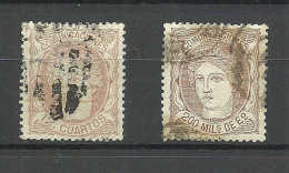 Espana Spain 1870 Michel 103 & 107 O - Oblitérés