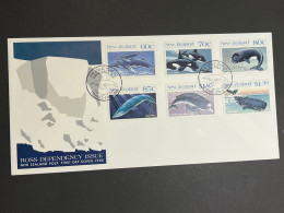 (1 Q 19) ( New Zealand ) FDC - 1988 - Ross Dependency - Whales - FDC