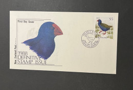 (1 Q 19) New Zealand FDC - 1987 + 1986  -  2 Covers  - Birds - FDC