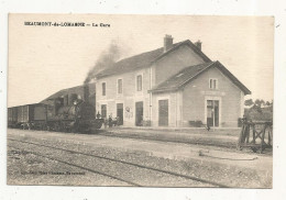 Cp, Chemin De Fer, La Gare Avec Train, 82 , BEAUMONT DE LOMAGNE,  écrite 1919 - Estaciones Con Trenes