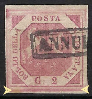 ITALIE Naples 1858: Le Y&T 3a TB Obl. "ANNULLATO", Var. "double Cadre En S" - Neapel