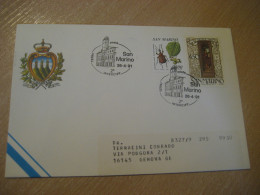 Terni 1991 Intercift Cancel Corylus Avellana Beetle Apoderus Coryli Insect Christmas Stamps SAN MARINO Italy Italia - Storia Postale