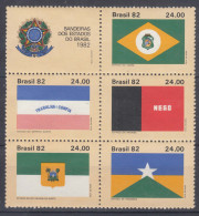 Brazil Brasil 1982 Flags Mi#1937-1941 Mint Never Hinged - Neufs