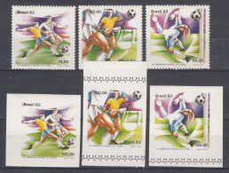 Brazil Brasil 1982 Football World Cup Mi#1873-1878 Mint Never Hinged - Unused Stamps