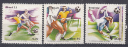 Brazil Brasil 1982 Football World Cup Mi#1873-1875 Mint Never Hinged - Neufs
