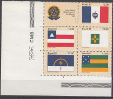 Brazil Brasil 1981 Flags Mi#1859-1863 Mint Never Hinged - Unused Stamps