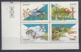 Brazil Brasil 1981 Mi#1829-1832 Mint Never Hinged Block - Unused Stamps