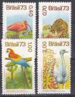 Brazil Brasil 1973 Animals Birds Mi#1415-1418 Mint Never Hinged - Neufs