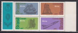 Brazil Brasil 1972 Mi#1356-1359 Mint Never Hinged Block With Tab - Unused Stamps