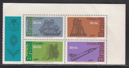 Brazil Brasil 1972 Mi#1356-1359 Mint Never Hinged Block With Tab - Unused Stamps
