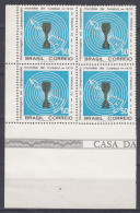 Brazil Brasil 1970 Football World Cup Mi#1261 Mint Never Hinged Pc. Of 4 - Unused Stamps