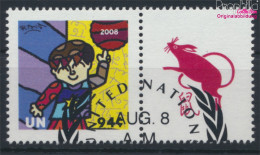UNO - New York 1102Zf Mit Zierfeld (kompl.Ausg.) Gestempelt 2008 Olympische Sommerspiele (10063445 - Used Stamps