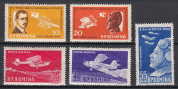 Romania 1960 Airmail Mi#1861-1865 Mint Never Hinged - Unused Stamps