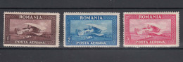 Romania 1928 Airmail Mi#336-338 Y, Horizontal Wave Lines Wmk. Mint Hinged - Ongebruikt
