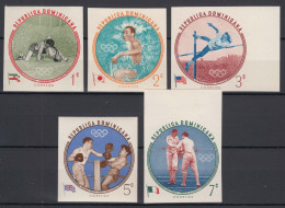 Dominican Republic 1960 Olympic Games 1956 Mi#724-728 B Mint Never Hinged - Dominicaanse Republiek