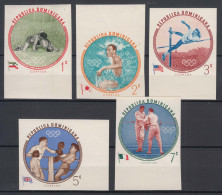 Dominican Republic 1960 Olympic Games 1956 Mi#724-728 B Mint Never Hinged - Dominicaanse Republiek