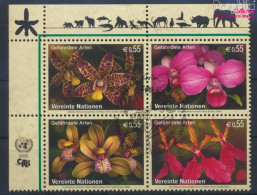 UNO - Wien 435-438 Viererblock (kompl.Ausg.) Gestempelt 2005 Orchideen (10044840 - Gebraucht