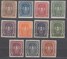 Austria 1922 Mi#398-408 A Complete Set Mint Hinged / Last Stamp Never Hinged - Ongebruikt