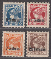 Austria Feldpost Occupation Of Italy 1918 Mi#20-23 Mint Hinged - Unused Stamps