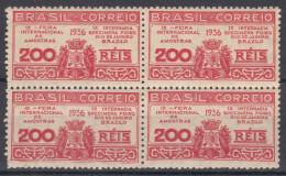 Brazil Brasil 1936 Mi#451 Mint Never Hinged Pc. Of 4 - Ungebraucht