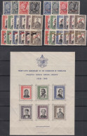 Yugoslavia Kingdom King In Exile, London Issue 1943 Mi#441-450 Complete Including Block And Gold Ovpt, Mint Never Hinged - Nuevos