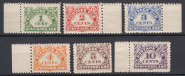 Canada Newfoundland 1939 Postage Due Mi#1-6 Perforation 10 1/2 Mint Never Hinged - 1908-1947