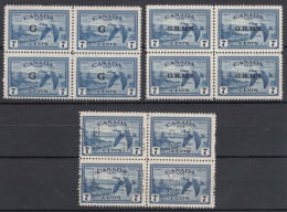 Canada 1949/1950 Postage Due Duck, G And O.H.M.S. Overprint And Perfine, Mint Never Hinged Pcs. Of 4 - 1908-1947