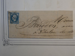 BQ17 FRANCE BELLE LETTRE RR 1867 ETOILE DE PARIS  N° 4  A CHALONS  +NAP. N°22 +AFF. PLAISANT++ ++ - 1862 Napoléon III.