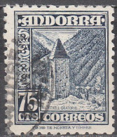 ANDORRA--SPANISH  SCOTT NO 44  USED   YEAR  1948 - Usati