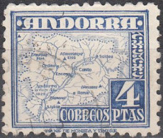 ANDORRA--SPANISH  SCOTT NO 48  USED   YEAR  1948 - Oblitérés