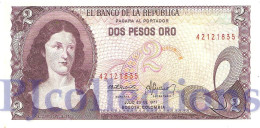 COLOMBIA 2 PESOS ORO 1977 PICK 413b UNC - Colombie