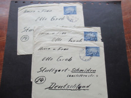 Jugoslawien / Jugoslavija 1947 / 3 Belege Mit Stempel Fiume / Auslandsbriefe Nach Stuttgart - Covers & Documents