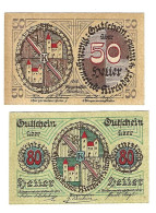 **Austria Notgeld Kirchdorf A/d Krems 50+80 Heller 445/2a - Autriche