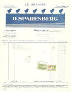 Facture 1931 Bruxelles O. Sparenberg "LE GRAINIER" + TP Fiscaux > E/V - Alimentos