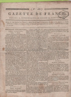 GAZETTE DE FRANCE 10 VENDEMIAIRE AN 7 - INDE GOA BENGALE - EGYPTE BONAPARTE - ARAU - VIENNE - RASTATT - LA HAYE - TABAC - Newspapers - Before 1800