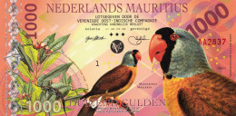 Superbe NEDERLANDS MAURITIUS 1000 Gulden 2016  Mascarin  POLYMER UNC - Ficción & Especímenes