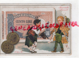 IMAGE CHROMO BISCUITS PERNOT- ITALIE CENTO LIRE - BANCA ITALIA - DEVALISEUR CAMBRIOLEUR DETROUSSEUR PILLARD - Autres & Non Classés